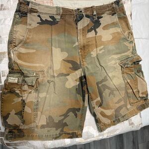 American Eagle Outfitters Green and Brown Cargo Shorts